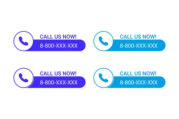 Chiamaci Ora Modello Chiamata Mobile Con Numero Abbonato Vettore — Vettoriale Stock