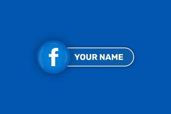 Rótulo Ícone Facebook Brilhante Com Banners Nome Usuário Vetor Premium —  Vetores de Stock
