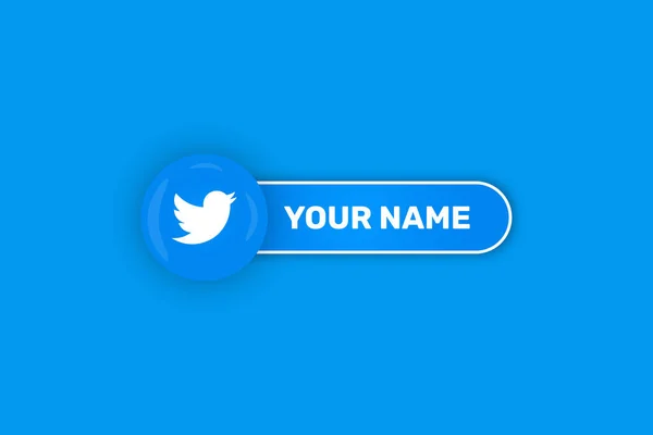 Rótulo Ícone Twitter Brilhante Com Banners Nome Usuário Vetor Premium —  Vetores de Stock
