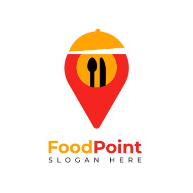 Gıda Noktası Logosu tasarım vektör şablonu
