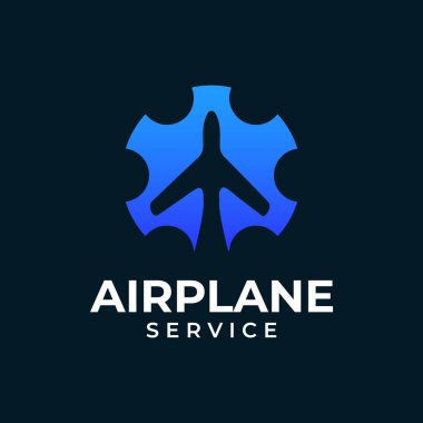 Uçak servis logosu tasarım vektör şablonu