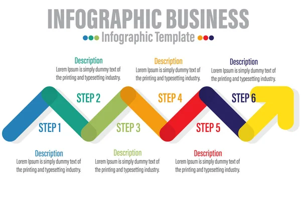 Schritte Modernes Timeline Diagramm Mit Roadtrip Konzept Präsentationsvektor Infografik Infografische — Stockvektor
