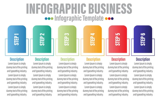 Infographic Διάνυσμα Business Πολύχρωμο Πρότυπο Σχεδιασμό Απλό Λαμπερό Μπαρ Βήματα — Διανυσματικό Αρχείο