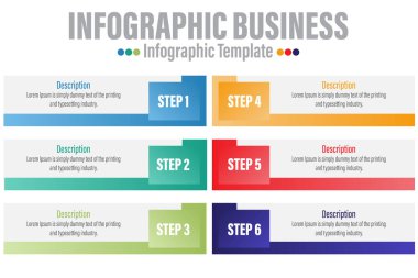 6 Adım, 6 seçenek Kağıt şekil elementleri adımlar, yol haritası, seçenekler, dönüm noktası, zaman çizelgesi, süreçler veya iş akışı. İş veri görselleştirmesi. Sunum için yaratıcı adım bilgi şablonu.