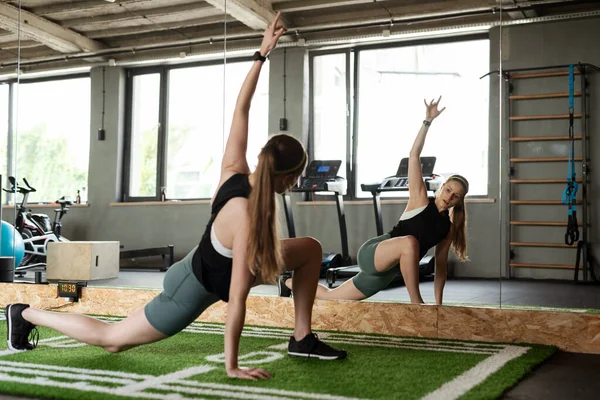 Fitness Hogy Testmozgás Funkcionális Edzés Labda Egy Edzőteremben Egy Másik — Stock Fotó