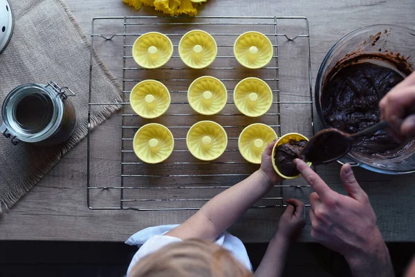 Deliziosa Ricetta Muffin Fatti Casa Sani Pasqua Preparare Pasta Frolla — Foto Stock