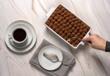 Tiramisu 'nun yemek fotoğrafları, kahve, tatlı, espresso