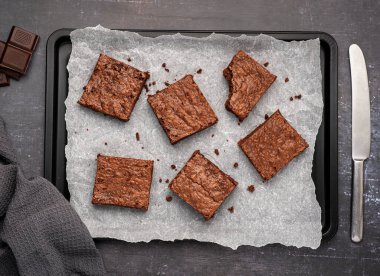 Brownie 'nin yemek fotoğrafları, tatlı, fırın, pasta