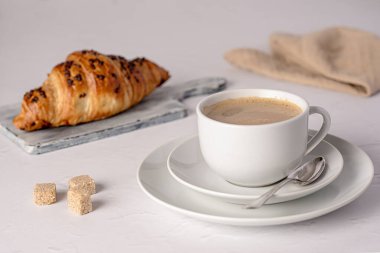 Croissant, Coffee, Cappuccino, Breakfast, Kafein, Fırınlanmış, Gurme, Yeme, Latte, Masa, Restoran, Kafe