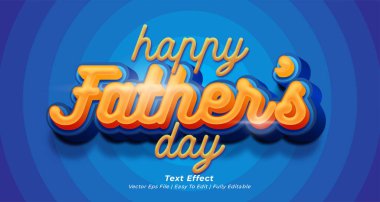 Mutlu Babalar Günü metin efekti düzenlenebilir 3D metin biçimi