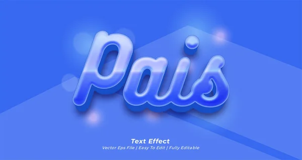 父亲节的Pais文字3D标志 具有可编辑文字效果的构图 — 图库矢量图片