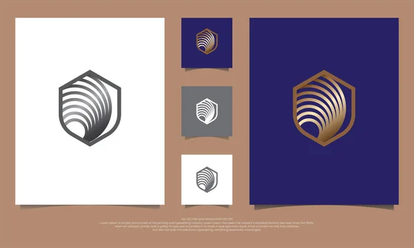 Bouclier Futuriste Logo Design Abstrait — Image vectorielle
