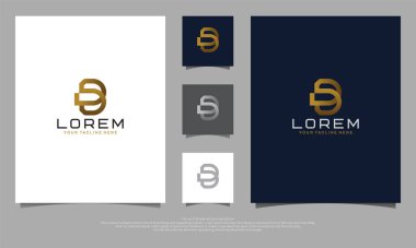 Lüks tasarım B monogram logo tasarım şablonu