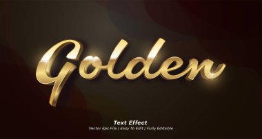 Golden text effect editable 3d text style clipart