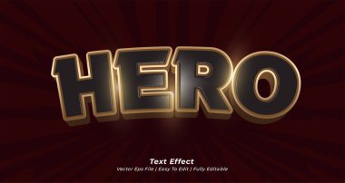 Hero metin efekti düzenlenebilir 3d metin biçimi