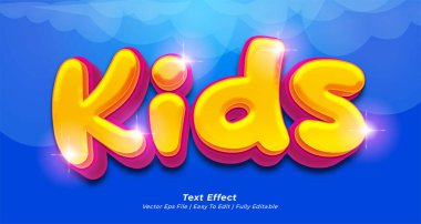 Çocuklar metin efekti yazı tipi vektörü