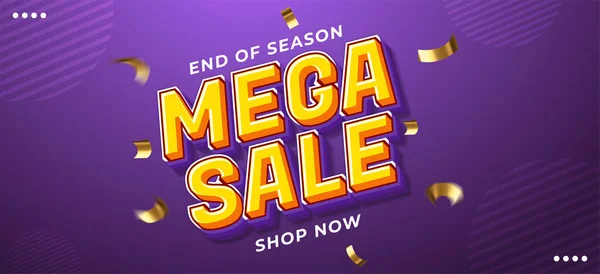 Mega Sale Promoting Banner Design Text Effect Editable Text Style — 스톡 벡터