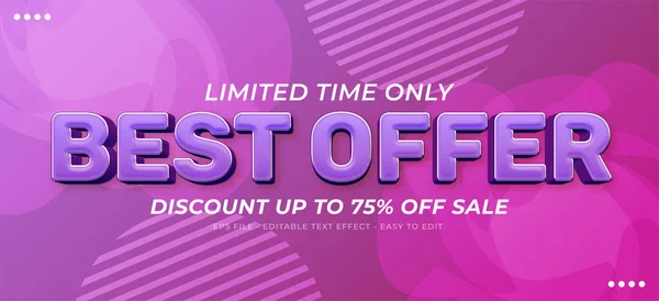 Modern Banner Special Offer Promo Design Text Effect Editable Text — Stock Vector