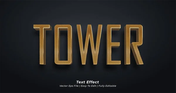Turm Text Effekt Editierbar Text Stil — Stockvektor