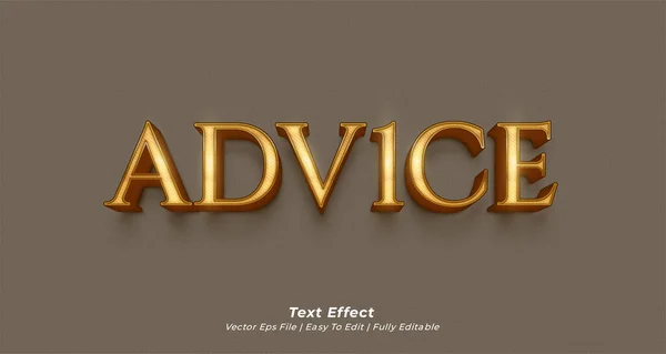 Asesoramiento Efecto Texto Editable Estilo Texto — Archivo Imágenes Vectoriales