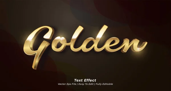 Goldener Texteffekt Editierbarer Textstil — Stockvektor