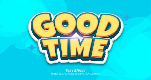 Gute Zeit Text Effekt Editierbare Text Stil — Stockvektor