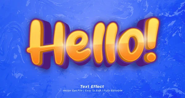 Hallo Tekst Effect Bewerkbare Tekst Stijl — Stockvector