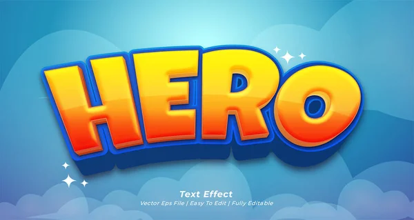 Héroe Efecto Texto Editable Estilo Texto — Vector de stock