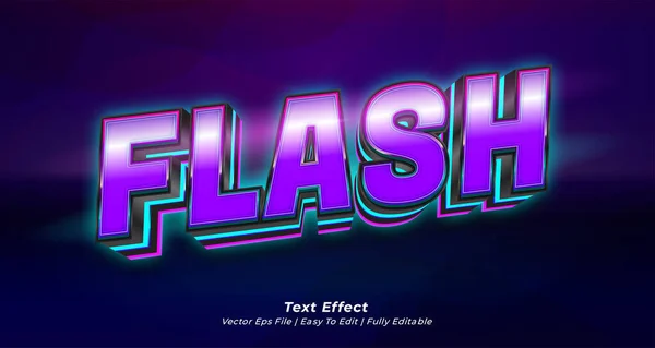 Néon Effet Texte Flash Modifiable Style Texte — Image vectorielle