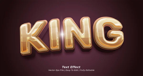 King Vet Tekst Effect Bewerkbare Tekst Stijl — Stockvector