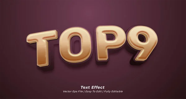 Top9 Negrita Efecto Texto Editable Estilo Texto — Vector de stock