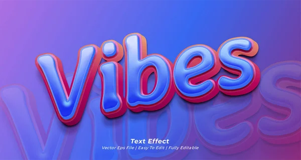 Effet Texte Vibes Avec Style Texte Modifiable — Image vectorielle