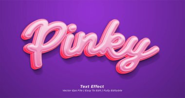 Vektör metni Pinky 3d düzenlenebilir metin efekti