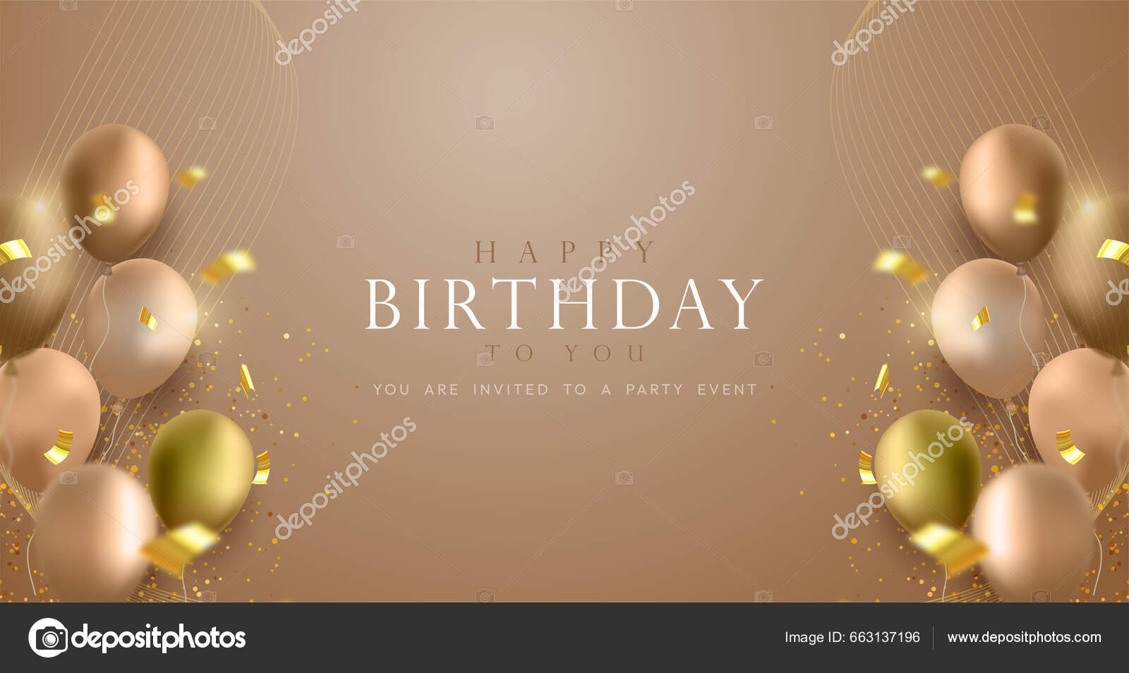 Happy birthday background with ribbon balloons Vector Image
