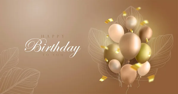 stock vector Luxury banner happy birthday celebration