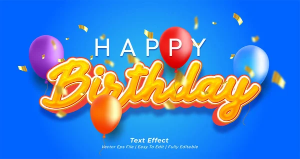 Vector Text Effect Happy Birthday Style — Stock Vector