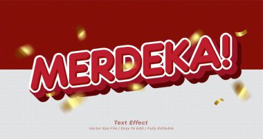 Vektör metni merdeka düzenlenebilir 3d metin biçimi