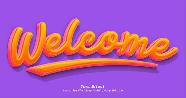 Texto Vectorial Bienvenido Estilo Texto Editable — Vector de stock