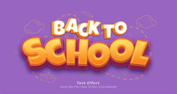 Volver Texto Escolar Efecto — Vector de stock