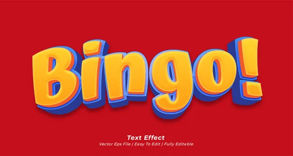 Bingo Efeito Texto Editável Estilo Texto —  Vetores de Stock