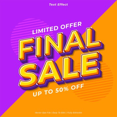 Web veya sosyal medya için vektör son satış şablonu tasarımı