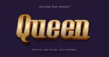 Kraliçe metin efekti 3d metin biçimi