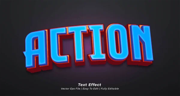 Actie Tekst Effect Bewerkbare Tekst Stijl — Stockvector