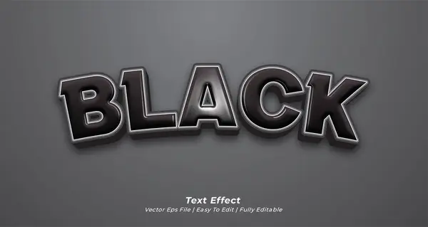 Vectortekst Zwart Bewerkbaar Teksteffect — Stockvector