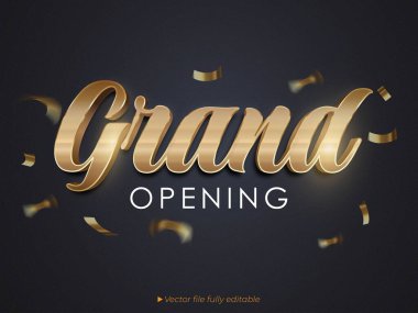3d vektörü metin efekti gri arkaplan ile büyük açılış