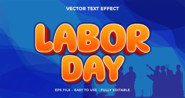 Uluslararası Çalışma Günü metin efekti düzenlenebilir 3d metin biçimi