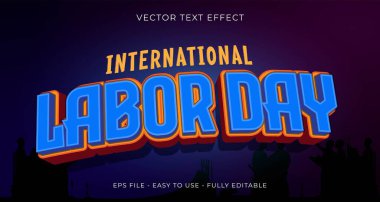 Çalışma günü metin efekti düzenlenebilir 3d metin biçimi