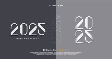 Modern konseptli yeni yıl 2025 vektör logosu. Koleksiyon vektör tasarımı numarası 2025