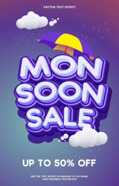 Muson mevsimi için poster satışı şablonu