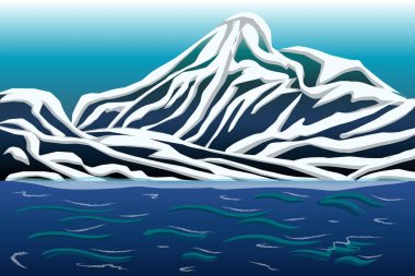 Dağ ve nehir. vektör sanatı